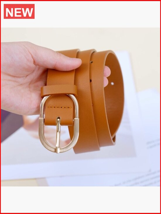 3 Pack Women\'s Belts with Gold Buckle, Premium PU Leather main image 6